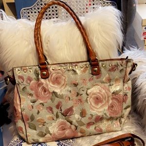Patricia Nash Crackled Rose Collection Bag (rare)